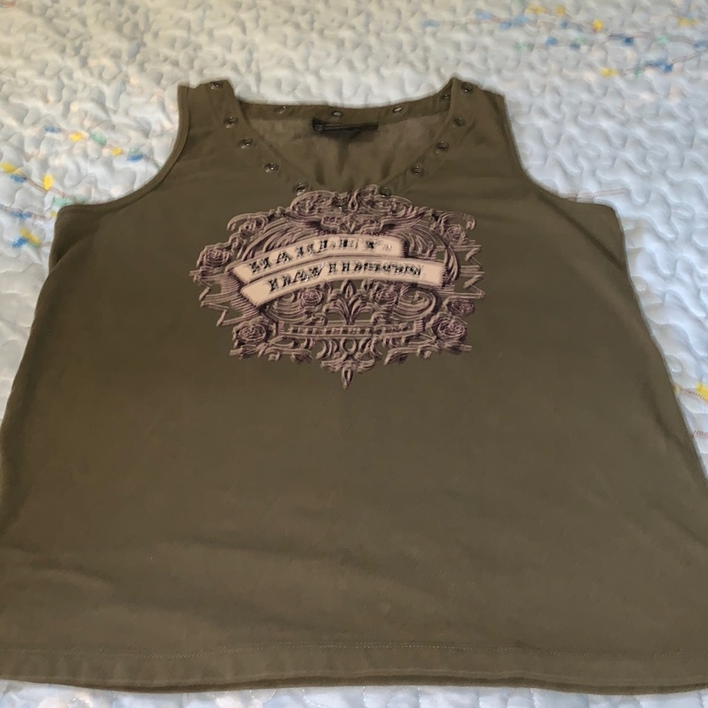 Harley Davidson Green no sleeve shirt. New without tags